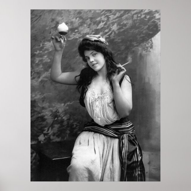 Póster Chica fiesta, 1902 (Frente)