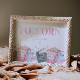 Póster Chica Fiesta Película Rótulo Popcorn