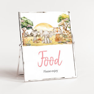 Póster Chica Floral Jungle Safari Animales Baby Shower Al