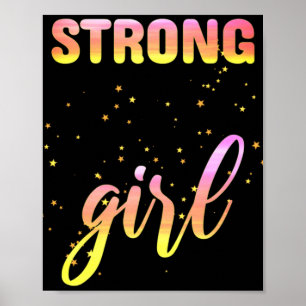 Póster Chica Fuerte Pastel Star
