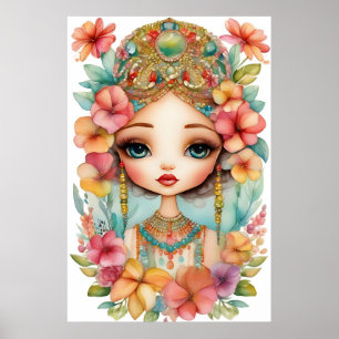 Póster Chica gitano con cuentas de ART