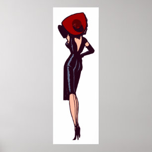 Póster Chica Glamurosa Retro Pinup Vintage Preciosa