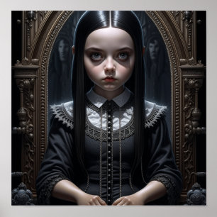 Póster Chica Gótica Asusta Halloween