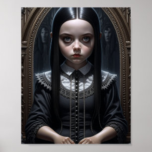 Póster Chica Gótica Asusta Halloween