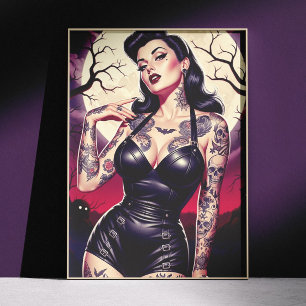 Póster Chica Gótica Retro