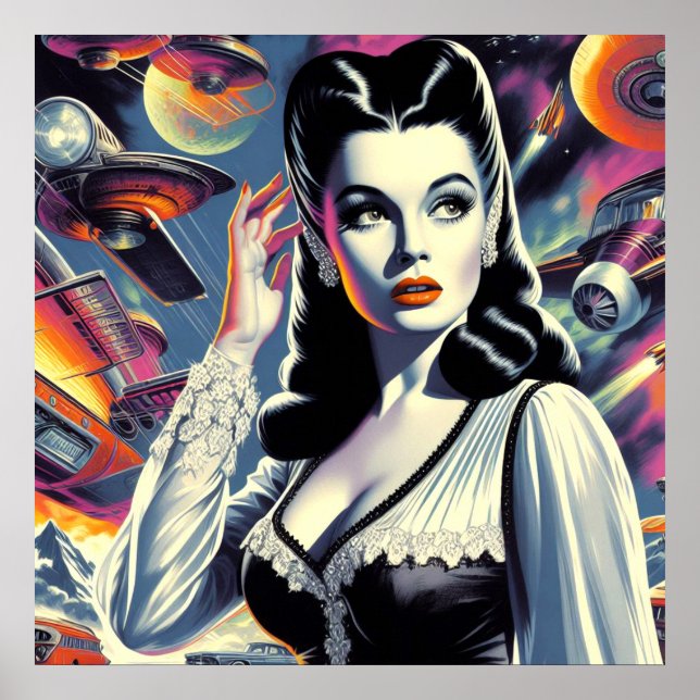 Póster Chica gótico Sci-fi (Frente)