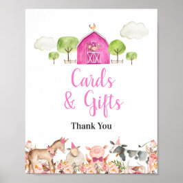 Póster Chica Granja de Animales Barnyard Cards & Gifts