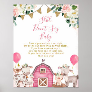 Póster Chica Granja rosa no diga Poster bebé