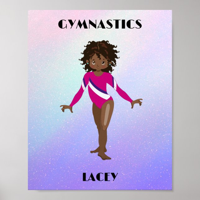 Póster CHICA GYMNASTICO DE RAINBOW Personalizado (Frente)