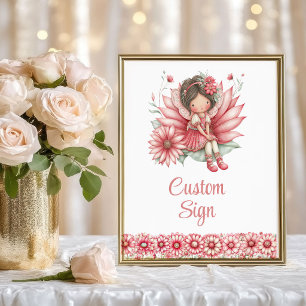 Póster Chica Hada Elegante Cumpleaños Floral Rubor Person