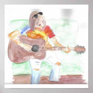 Póster Chica hippie