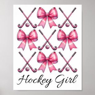 Póster Chica Hockey Chica Hockey Sobre El Campo Lazo Coqu