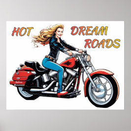 Póster Chica Hot Dream Roads