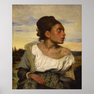 Póster Chica huérfano en el cementerio