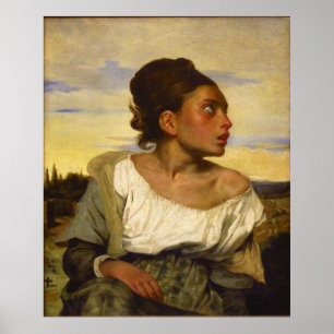Póster Chica huérfano en el cementerio de Eugene