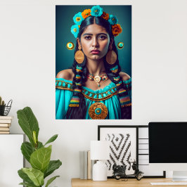 Póster Chica inca vestida de forma tradicional