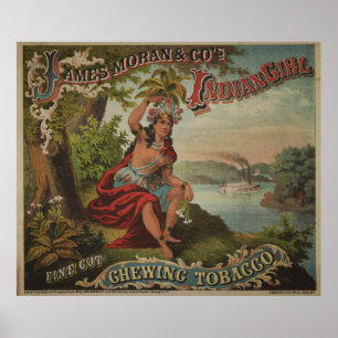 Póster Chica indio masticando tabaco [1874]