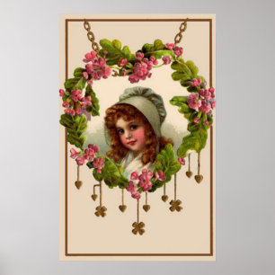 Póster Chica irlandés vintage