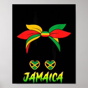 Póster Chica jamaiquina bandera de Jamaica orgullo mujer