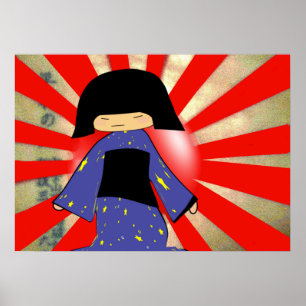 Póster chica japonesa