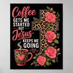 Póster Chica Jesús Café Mujeres Fe Cristiana Creyente