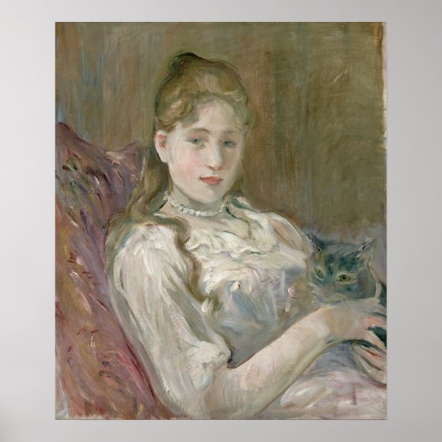 Póster Chica joven con gato, 1892 (Frente)