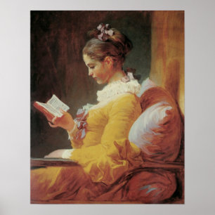 Póster Chica joven leyendo