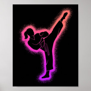 Póster Chica Karate Artes Marciales Niños Mujeres Chicas