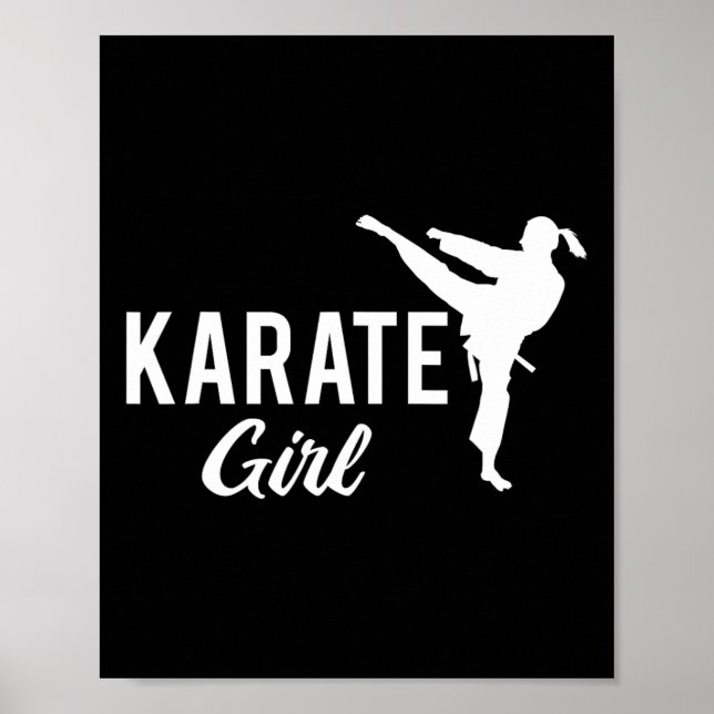 Póster Chica Karate Pelea de Cola de Caballo Blanca Artes (Frente)