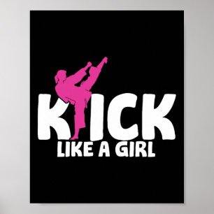 Póster Chica Kickboxer Luchadora Kickboxing Artes Marcial
