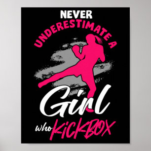Póster Chica Kickboxer Luchadora Kickboxing Deportes Mma 