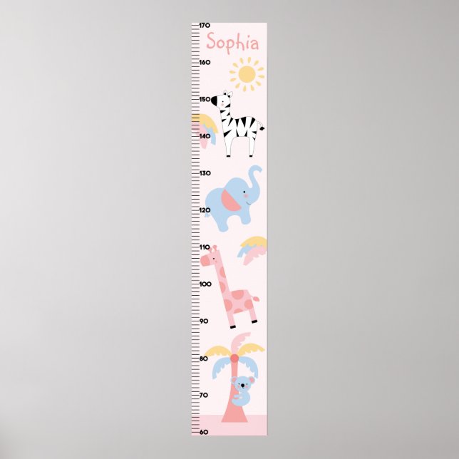 Póster Chica La tabla de crecimiento de los animales de l (Frente)