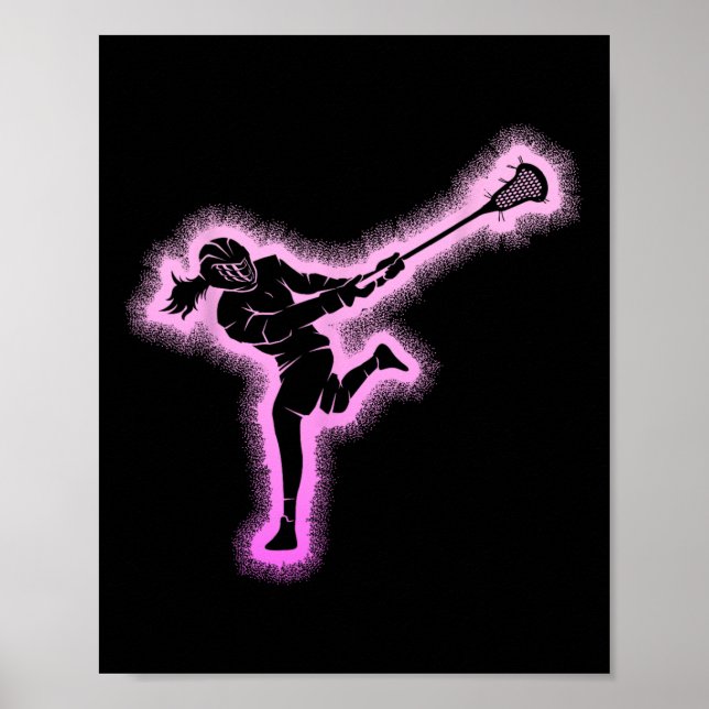 Póster Chica Lacrosse Mujeres Jóvenes (Frente)
