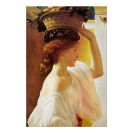 Póster Chica Leighton Eucharis con cesta de fruta CC0672