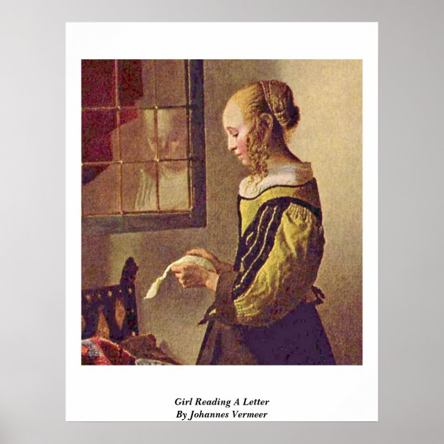 Póster Chica Leyendo Una Carta De Johannes Vermeer (Frente)