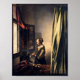 Póster Chica leyendo una carta de Johannes Vermeer Art
