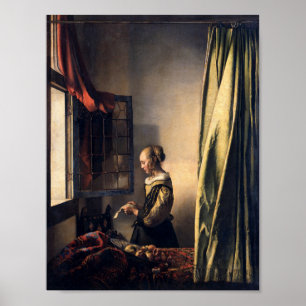 Póster Chica leyendo una carta de Johannes Vermeer Art