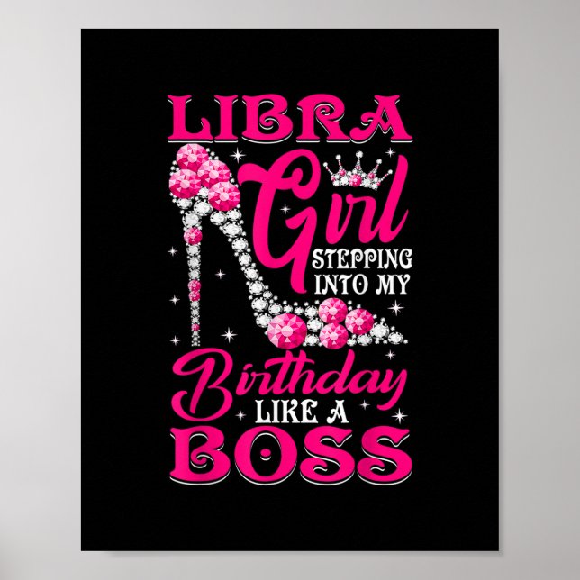 Póster Chica Libra pisando los tacones altos de mi cumple (Frente)