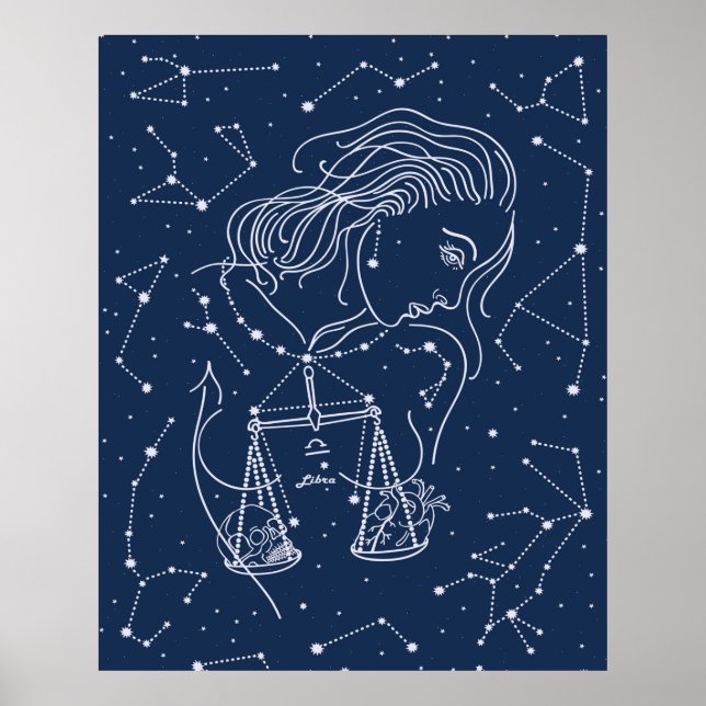 Póster Chica Libra Zodiac Rótulo Poster (Frente)