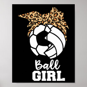 Póster Chica Ll Divertida Jugadora De Voleibol De Fútbol 