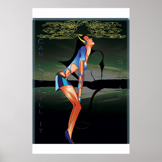 Póster chica llenando la música (Frente)