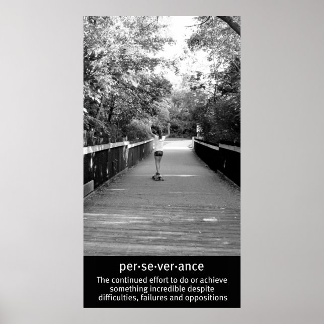 Póster Chica Longboard Perseverancia (Frente)