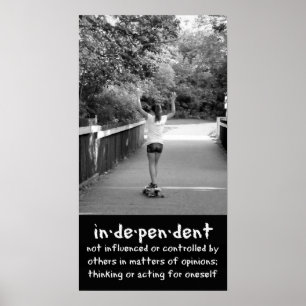 Póster Chica Longboard que celebra independencia