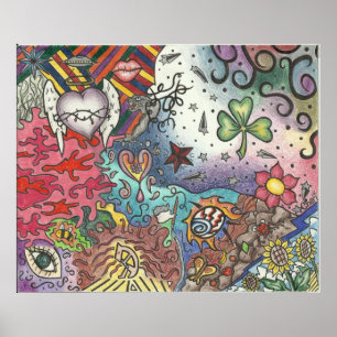 Póster Chica LUCKY POSTER DE LA COLLAGE ART