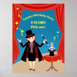Póster Chica mago muestra fiesta de cumpleaños