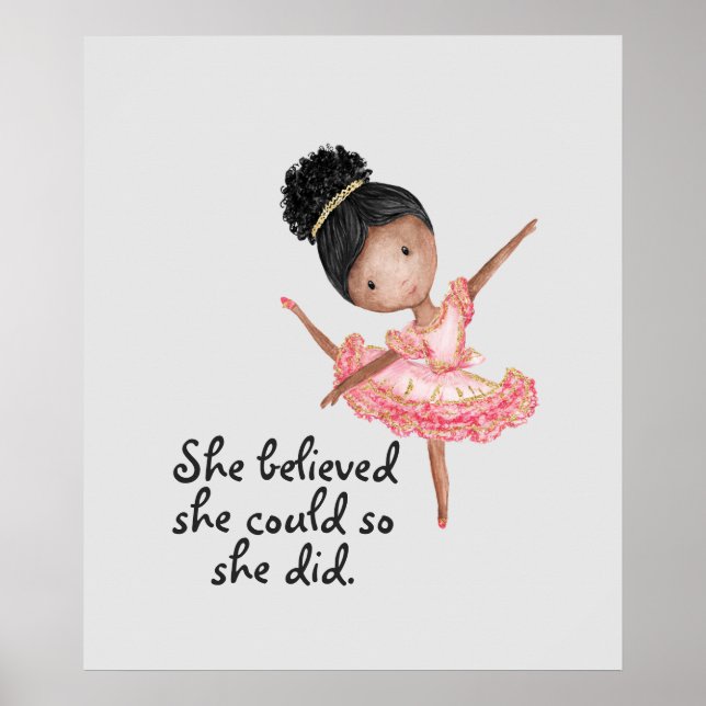 Póster Chica marrón Ballerina con Poster de presupuesto (Frente)