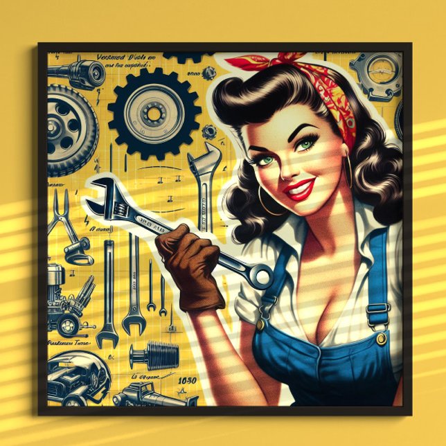 Póster Chica mecánica vintage (Subido por el creador)