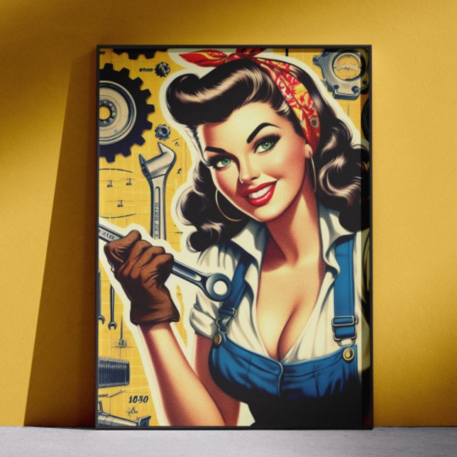 Póster Chica mecánica vintage (Subido por el creador)