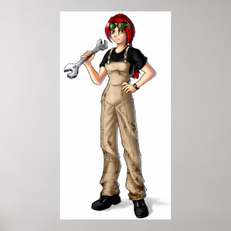 Póster Chica mecánico de anime