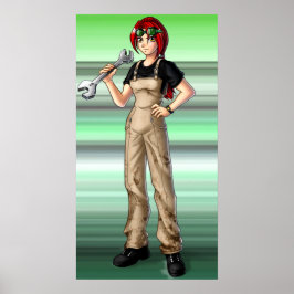 Póster Chica mecánico de anime